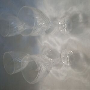 Set Of 4 Lenox Crystal Elegant Clear Wine Goblets Glasses Set